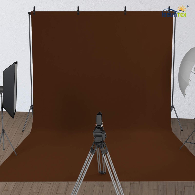 ISSUNTEX 10X20 ft/3X6 Meters Brown Background Photo Backdrop, Photo Studio, Collapsible High Density Screen for Video Photography and Television - Image 2